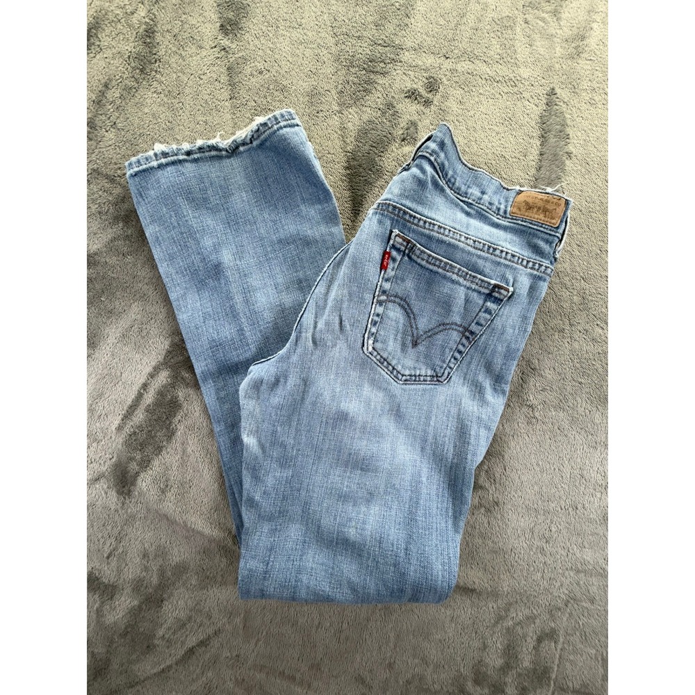 Levis 515 Boot Cut Jeans Women 8 Medium Light Wash Denim Stretch Mid Rise Blue